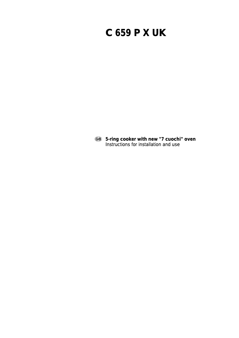 Page 1 de la notice Manuel utilisateur Ariston Thermo C659PXUK