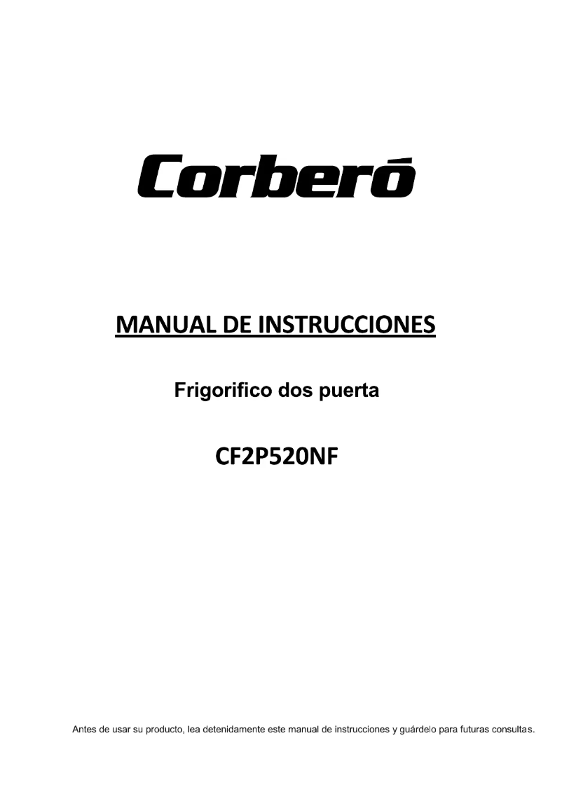 Page 1 of the manual User Manual Corbero CF2P520NF