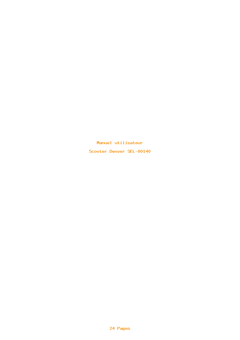 Page 1 de la notice Manuel utilisateur Denver SEL-80140