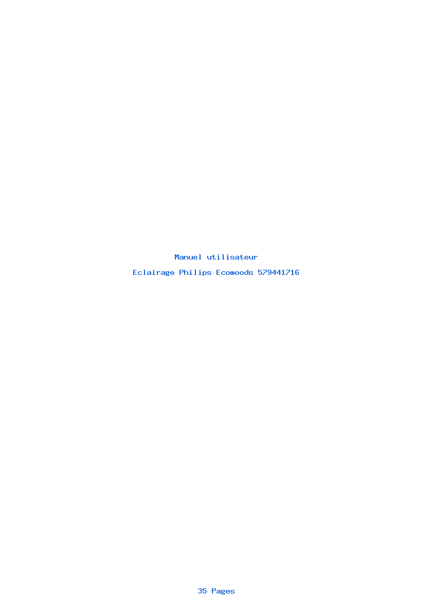 Page 1 de la notice Manuel utilisateur Philips Ecomoods 579441716
