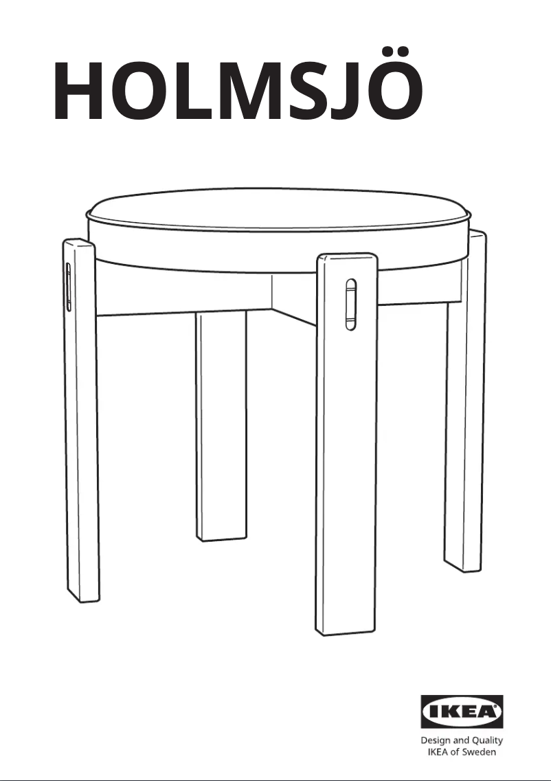 Page 1 de la notice Manuel utilisateur Ikea HOLMSJÖ 205.543.82