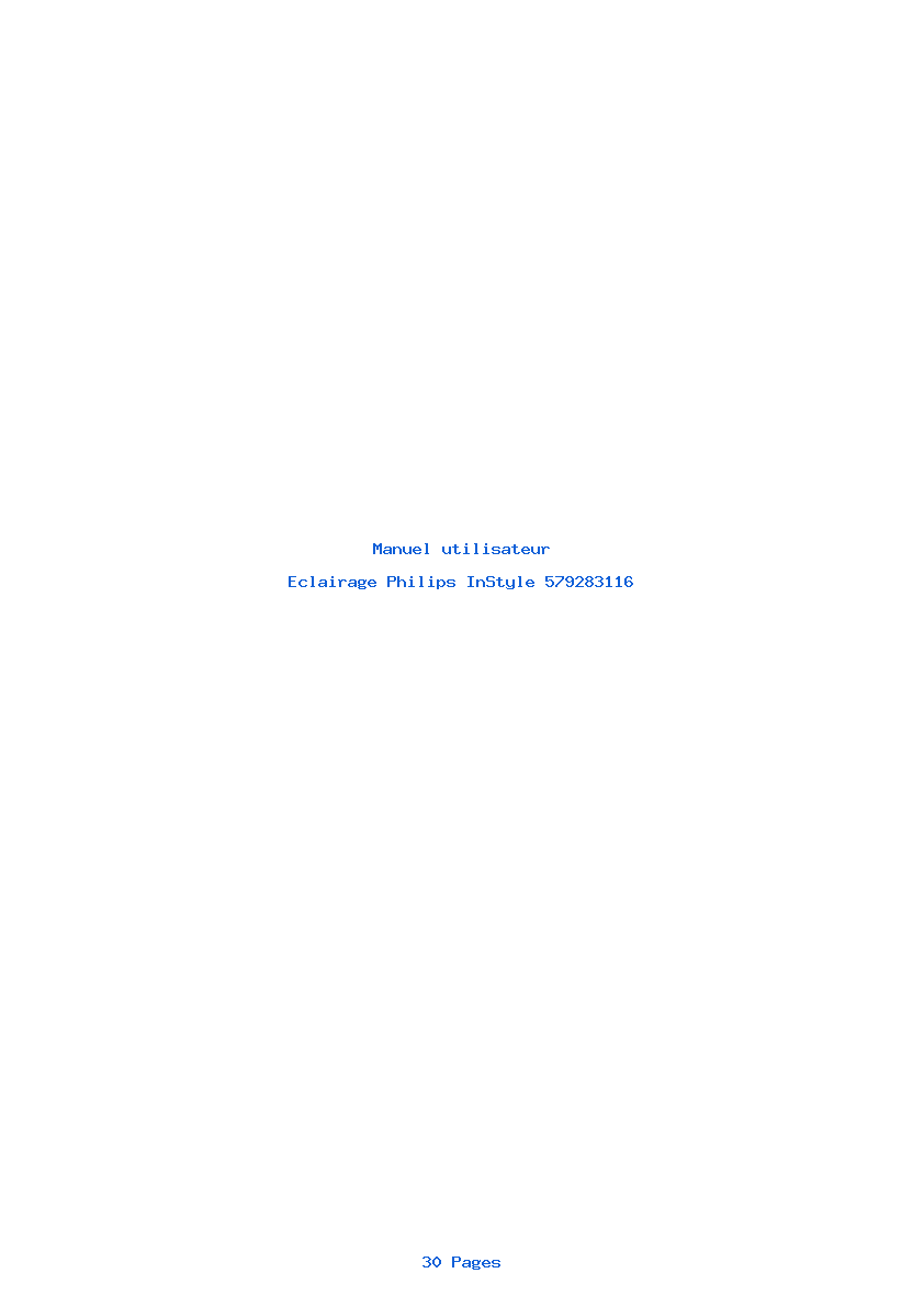 Page 1 de la notice Manuel utilisateur Philips InStyle 579283116
