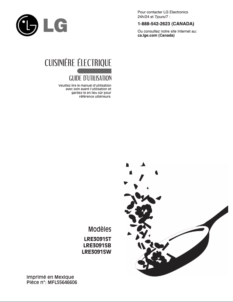 Page 1 de la notice Manuel utilisateur LG LRE3091ST