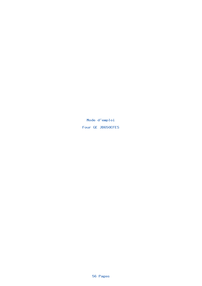 Page 1 de la notice Mode d'emploi GE JB650EFES