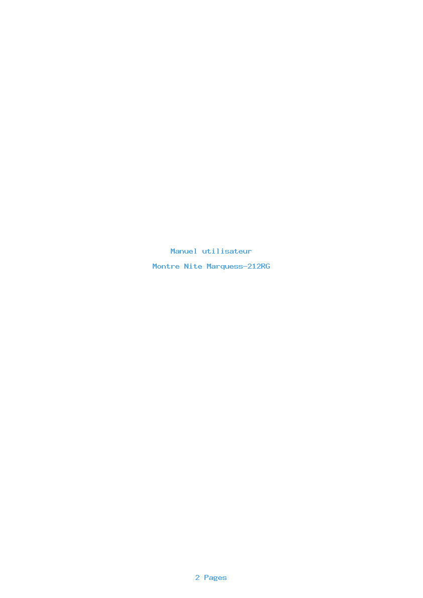 Page 1 de la notice Manuel utilisateur Nite Marquess-212RG