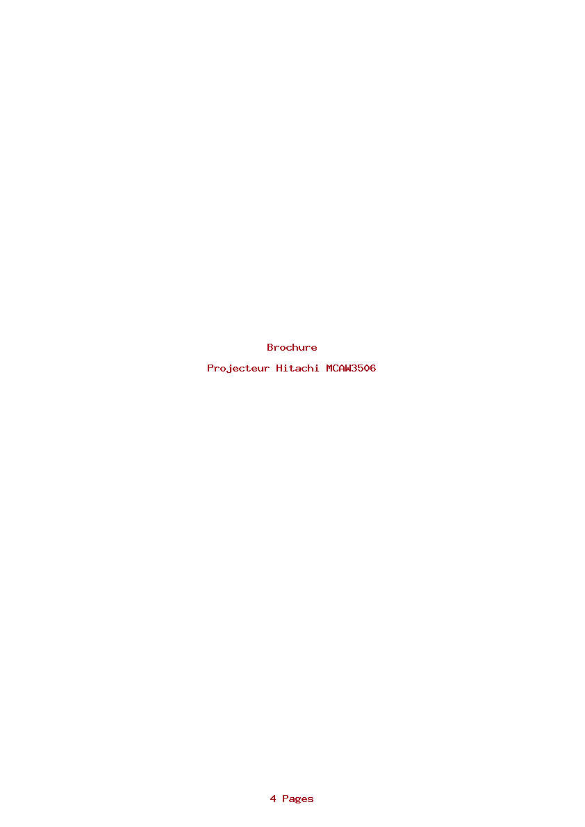 Page 1 de la notice Brochure Hitachi MCAW3506