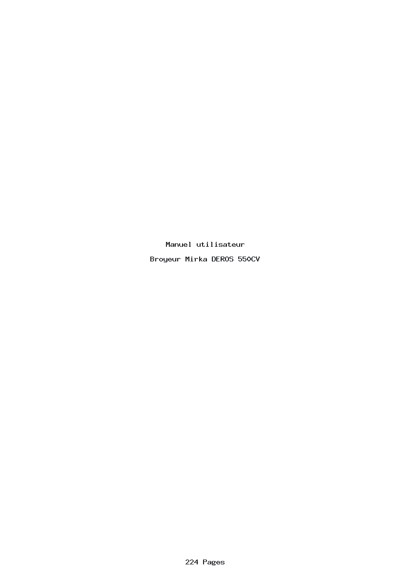 Page 1 de la notice Manuel utilisateur Mirka DEROS 550CV