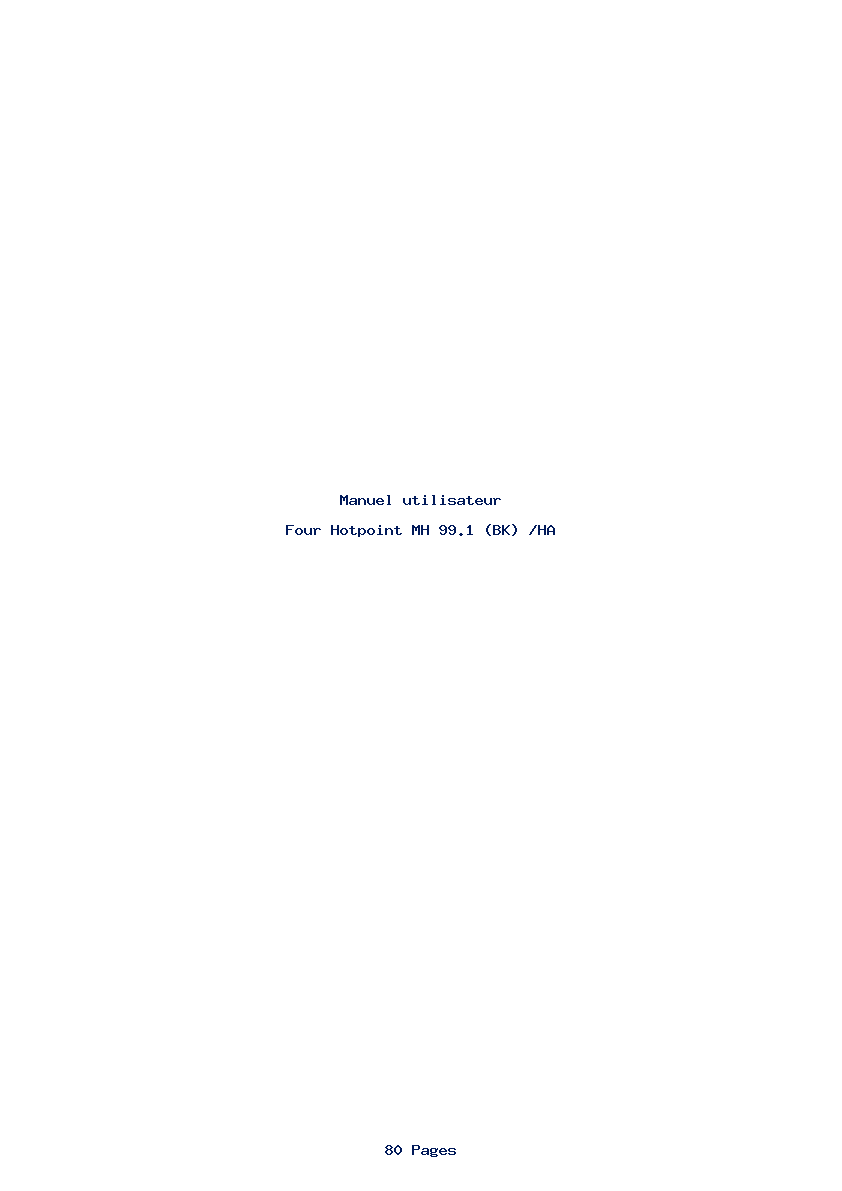 Page 1 de la notice Manuel utilisateur Hotpoint MH 99.1 (BK) /HA