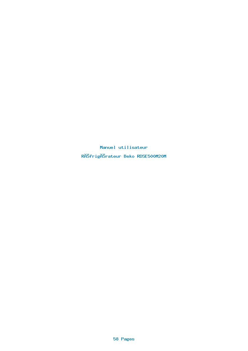 Page 1 de la notice Manuel utilisateur Beko RDSE500M20M