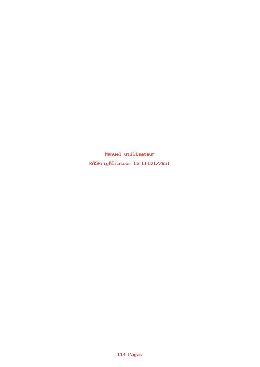 Page 1 de la notice Manuel utilisateur LG LFC21776ST