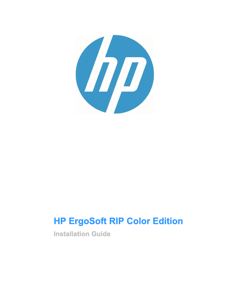 Page 1 de la notice Manuel utilisateur HP ErgoSoft RIP Color Edition