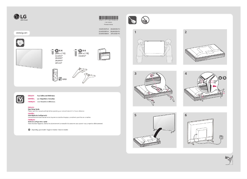 Page 1 de la notice Manuel utilisateur LG 28LM400B