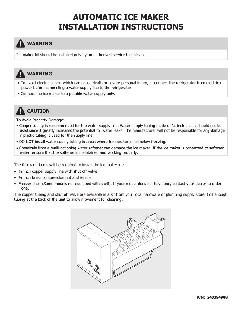 Page 1 de la notice Manuel utilisateur Frigidaire RNAB081J1JBRG