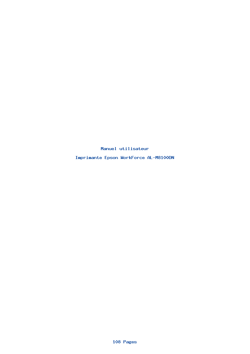 Page 1 de la notice Manuel utilisateur Epson WorkForce AL-M8100DN