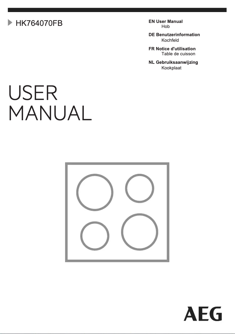 Página 1 del manual Manual de usuario AEG HK764070FB
