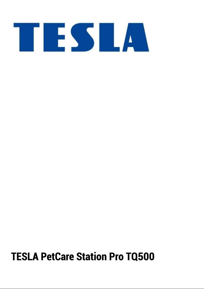 Page 1 de la notice Manuel utilisateur Tesla PetCare Station Pro TQ500