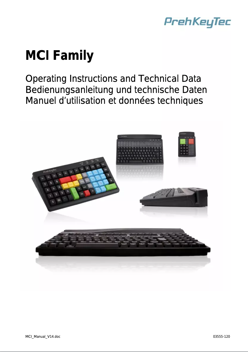 Page 1 de la notice Manuel utilisateur PrehKeyTec MCI 30