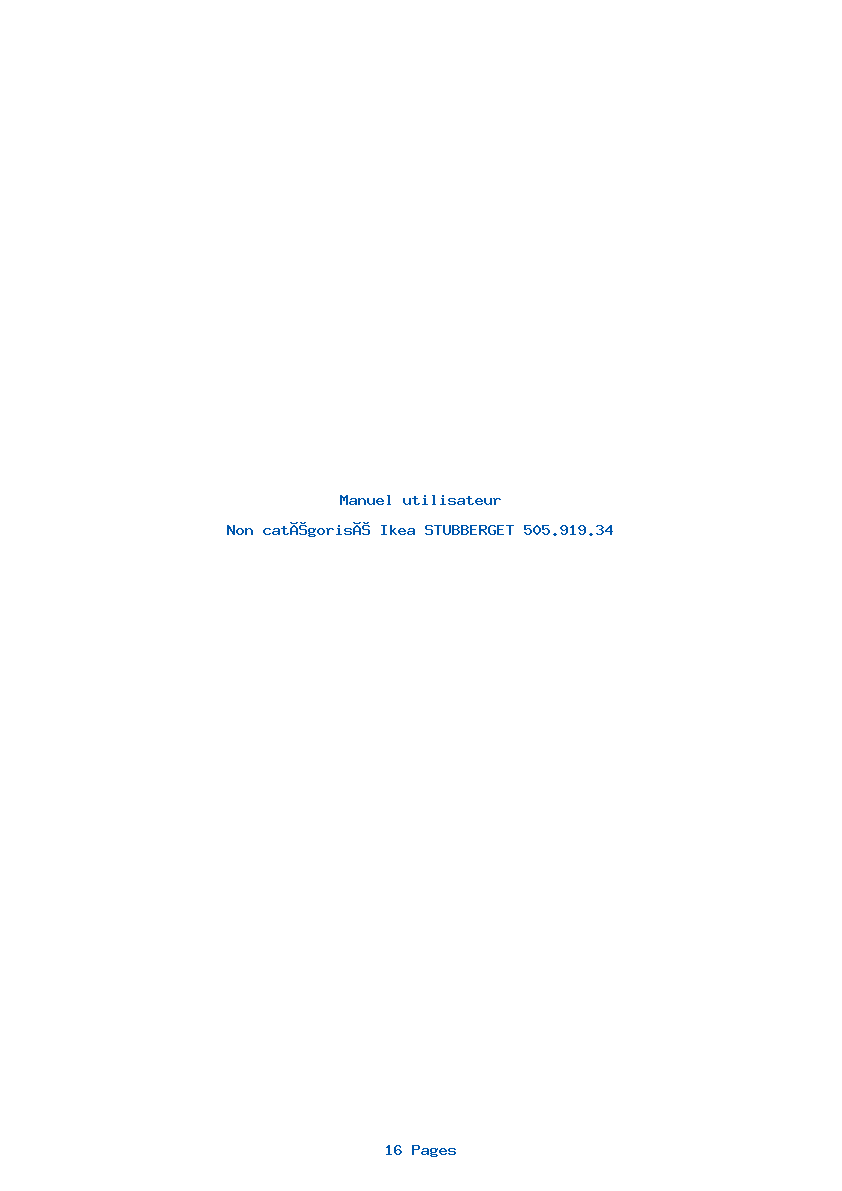 Page 1 de la notice Manuel utilisateur Ikea STUBBERGET 505.919.34