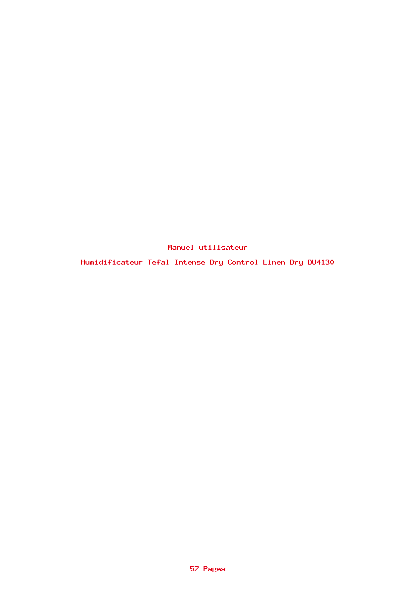 Page 1 de la notice Manuel utilisateur Tefal Intense Dry Control Linen Dry DU4130