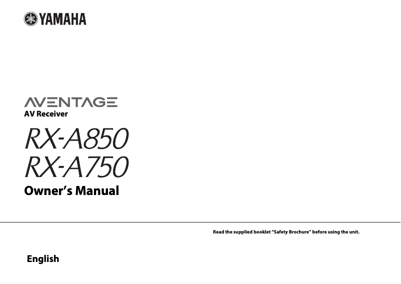 Page 1 de la notice Manuel utilisateur Yamaha RX-A750