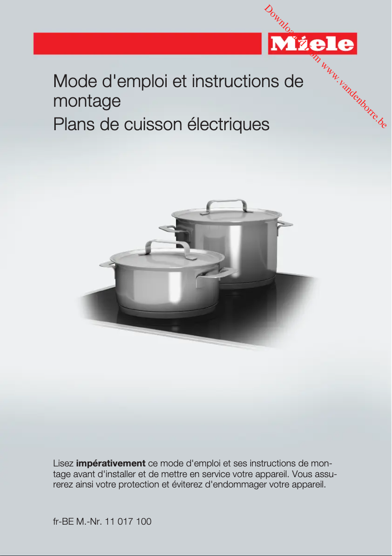 Page 1 of the manual User Manual Miele KM 6522 FR