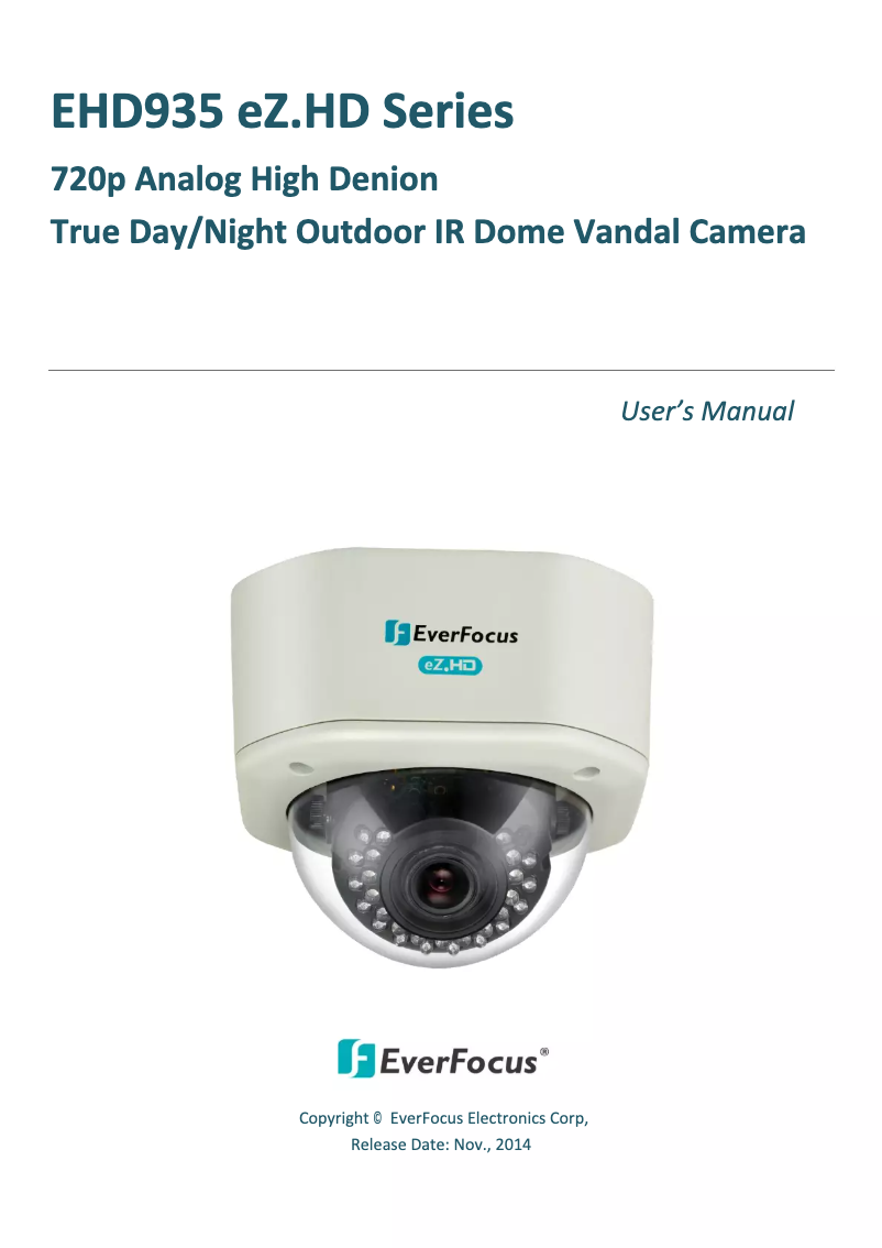 Page 1 de la notice Manuel utilisateur EverFocus ECD900B