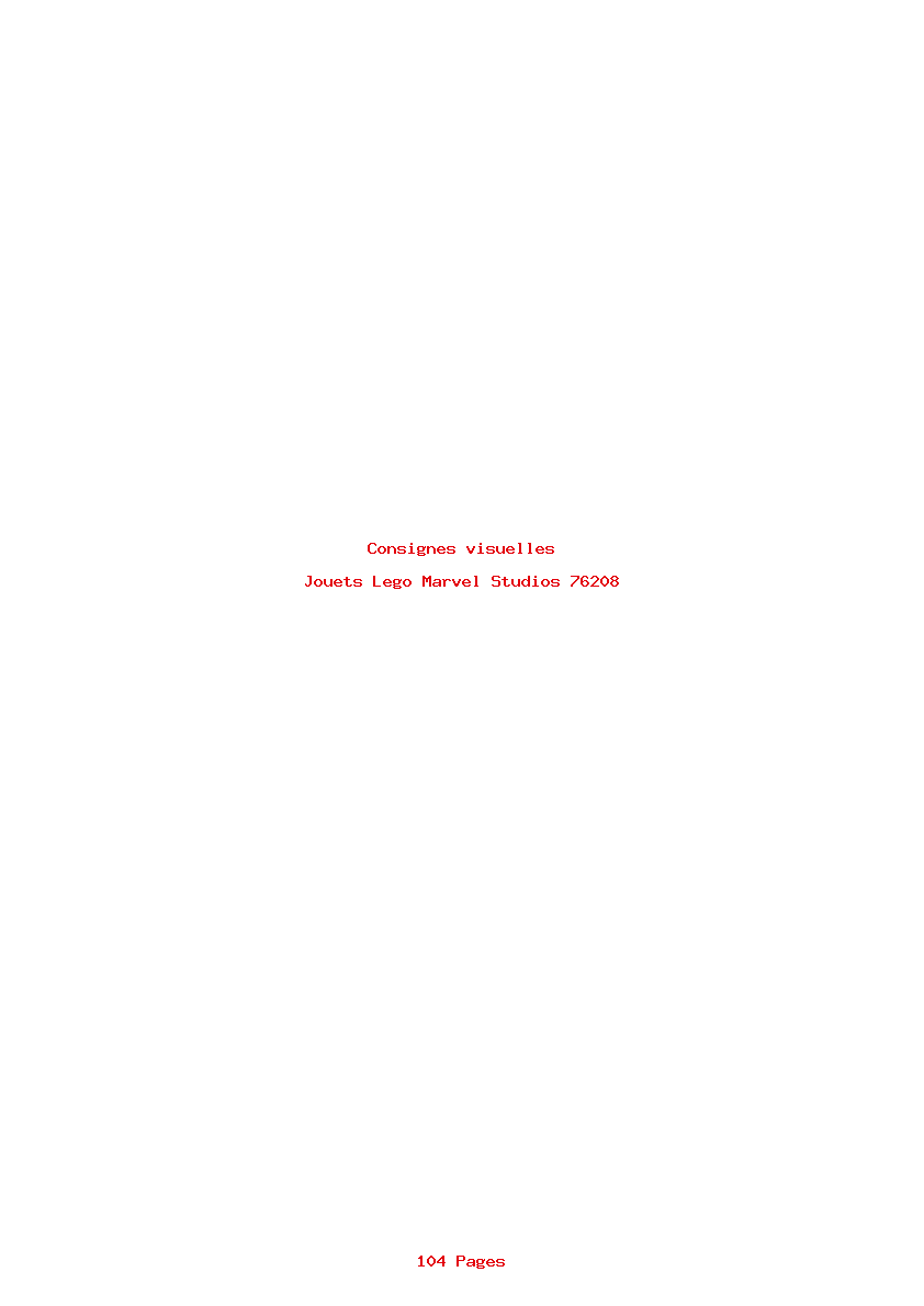Page 1 de la notice Consignes visuelles Lego Marvel Studios 76208