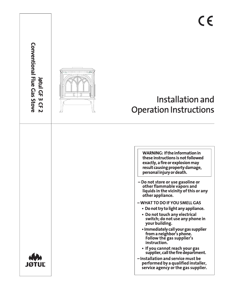 Page 1 de la notice Manuel utilisateur Jøtul GF 3