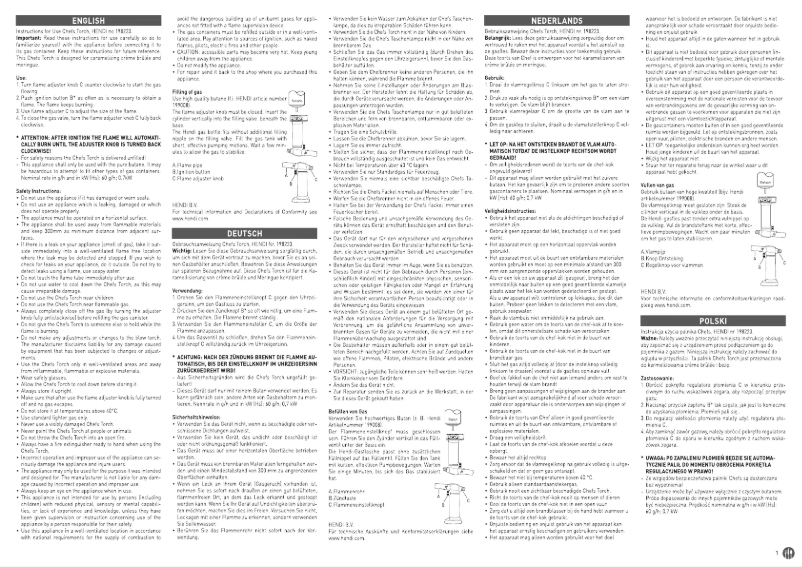 Page 1 de la notice Manuel utilisateur Hendi 198223