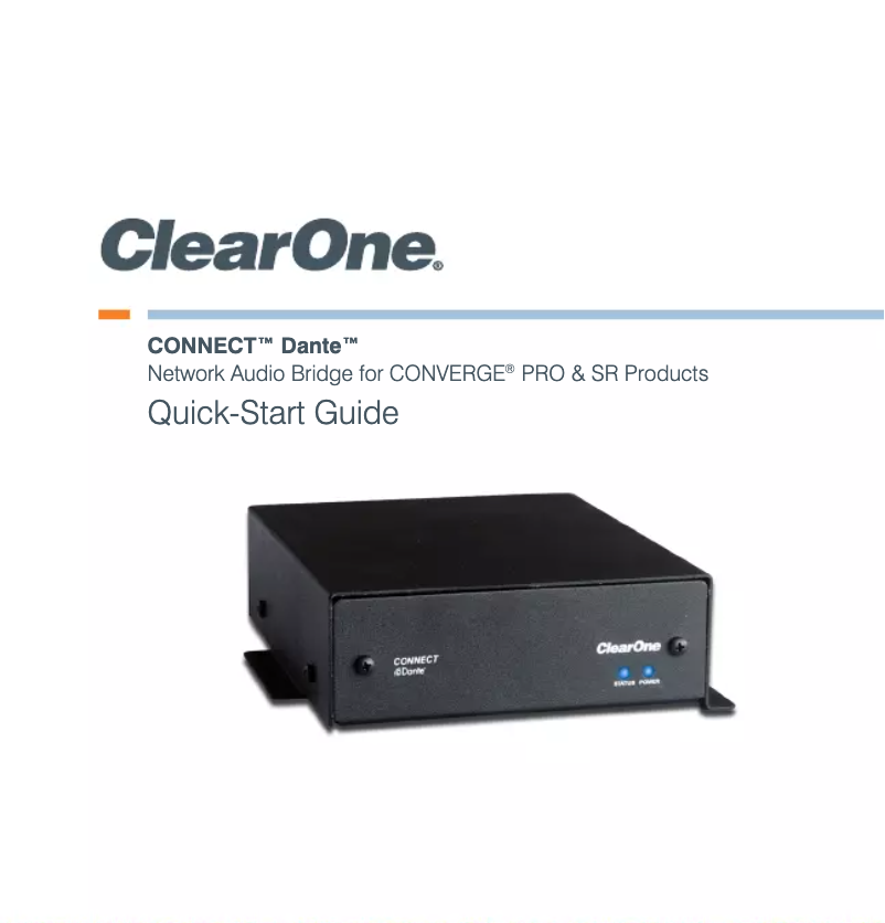 Page 1 de la notice Manuel utilisateur ClearOne Connect Dante