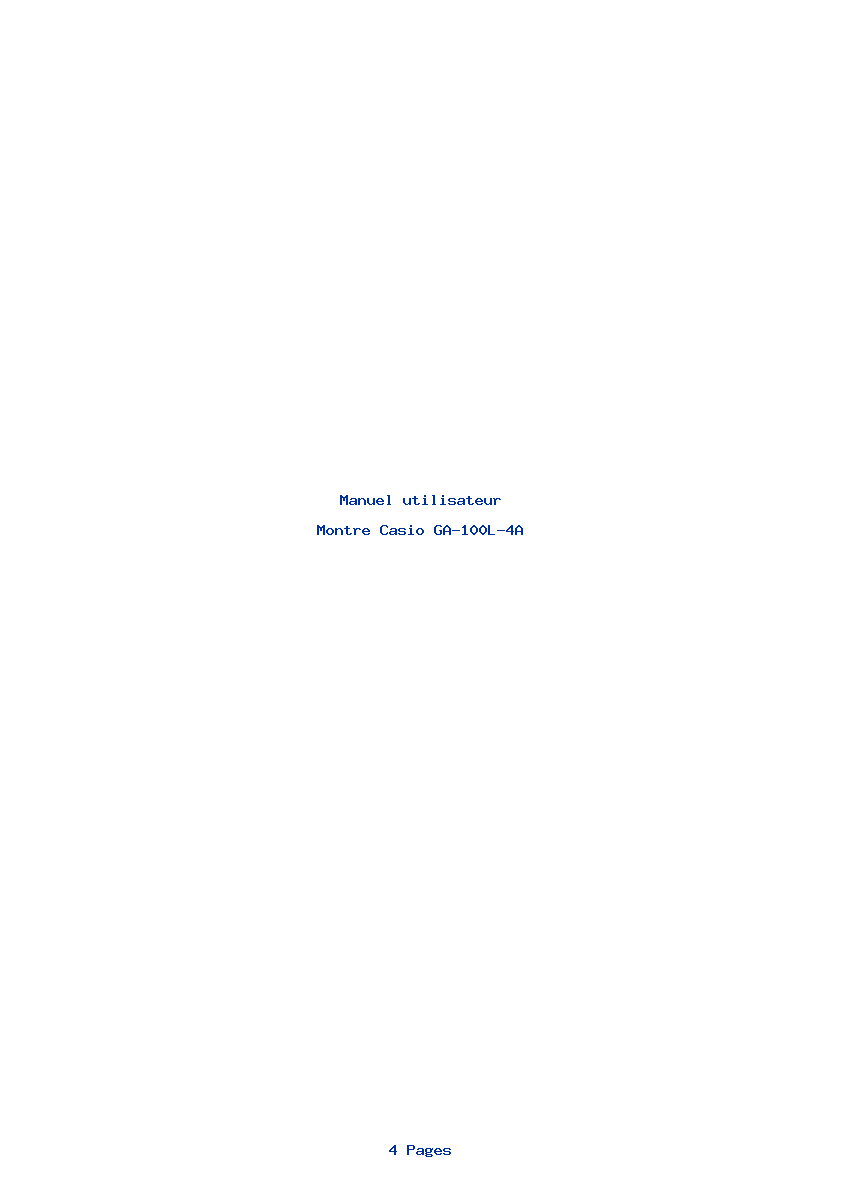 Page 1 de la notice Manuel utilisateur Casio GA-100L-4A