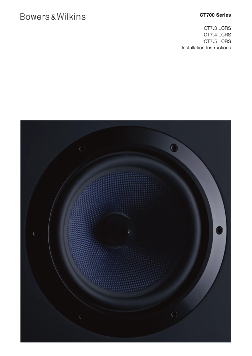 Page 1 de la notice Manuel utilisateur Bowers & Wilkins CT8.4 LCRS