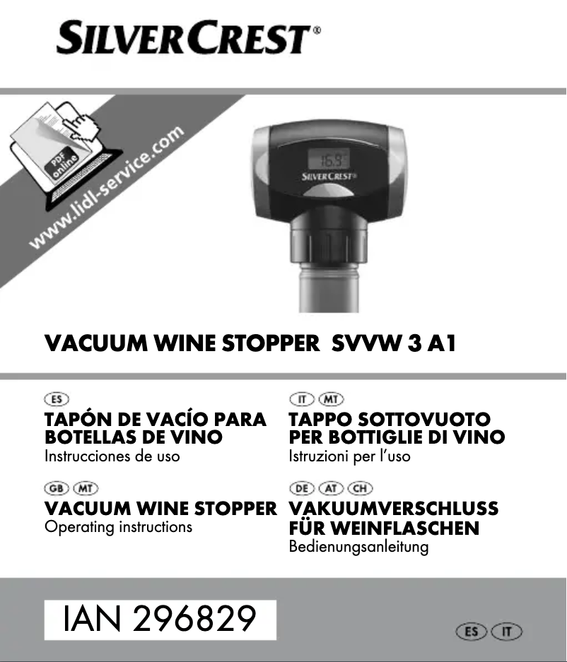 Página 1 del manual Manual de usuario SilverCrest SVVW 3 A1