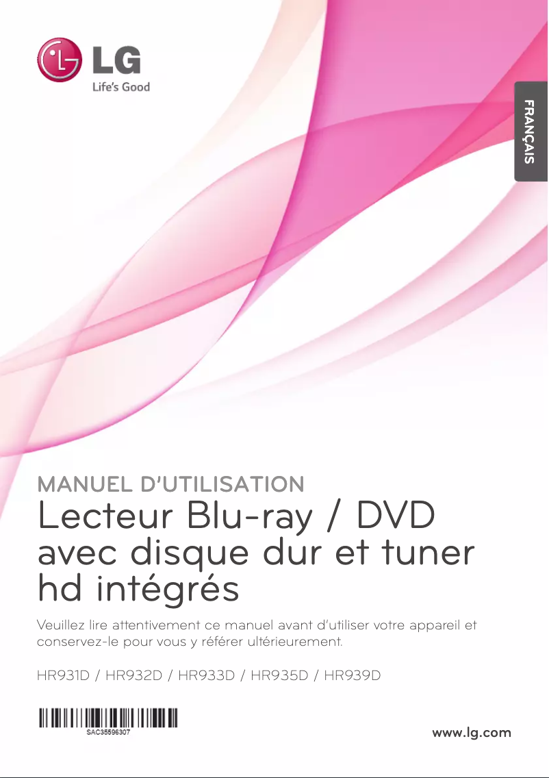 Page 1 de la notice Manuel utilisateur LG HR932D