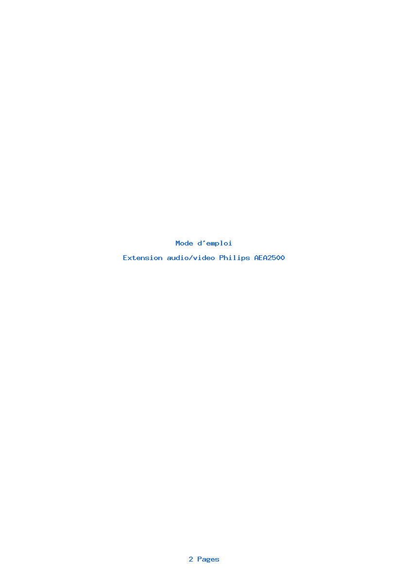 Page 1 de la notice Mode d'emploi Philips AEA2500