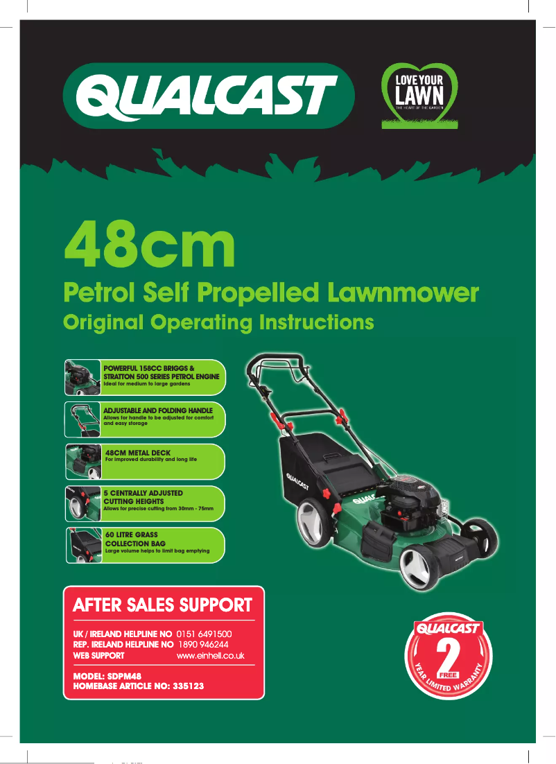 Page 1 de la notice Manuel utilisateur Qualcast SDPM48