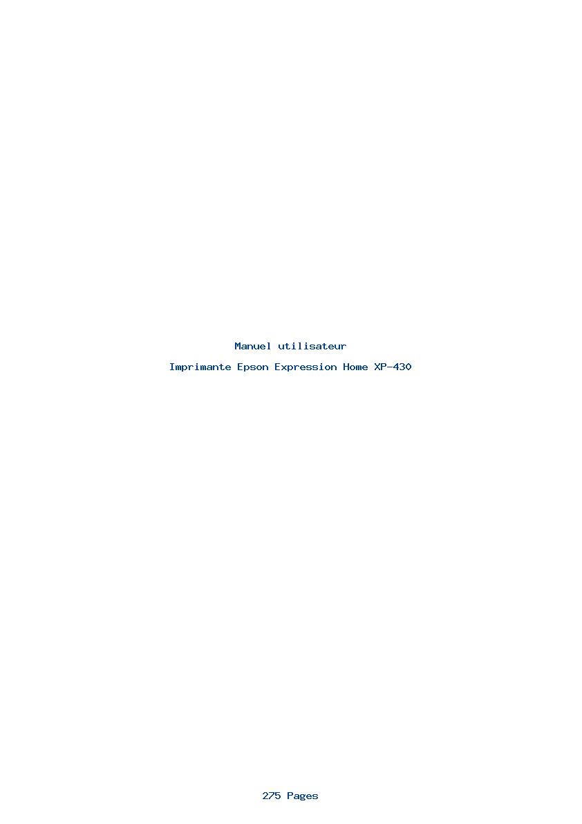 Page 1 de la notice Manuel utilisateur Epson Expression Home XP-430