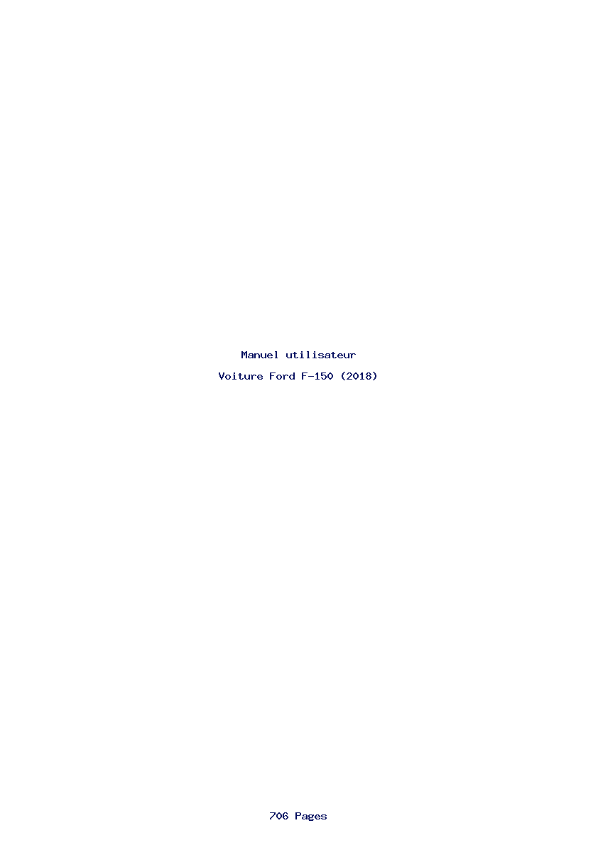 Page 1 de la notice Manuel utilisateur Ford F-150 (2018)