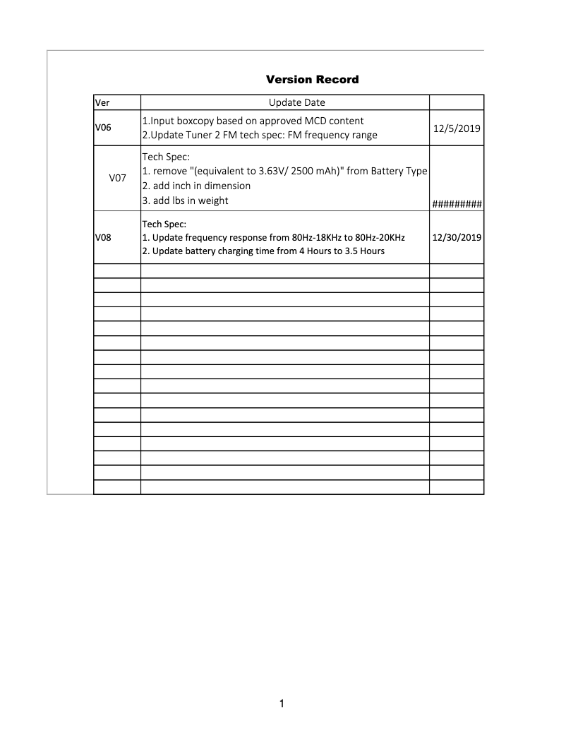 Page 1 de la notice Brochure JBL TUNER XL