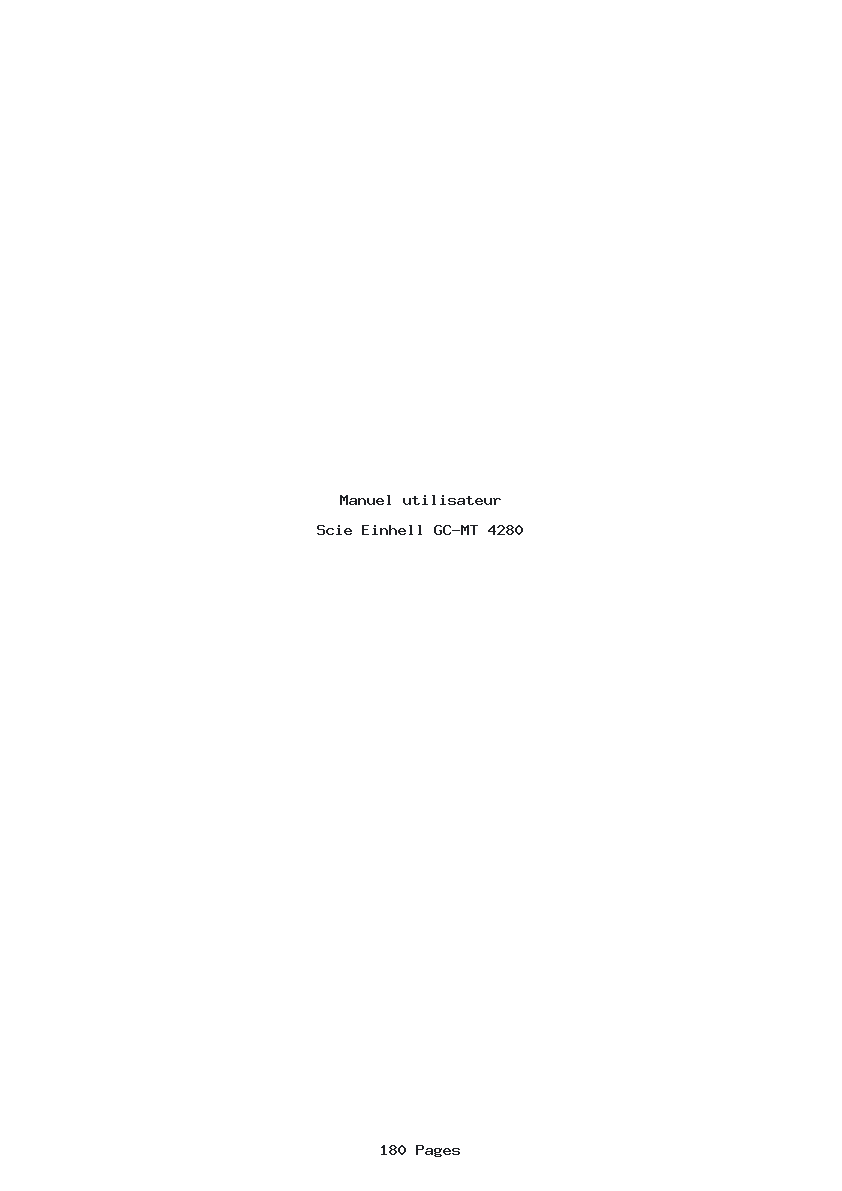 Page 1 de la notice Manuel utilisateur Einhell GC-MT 4280