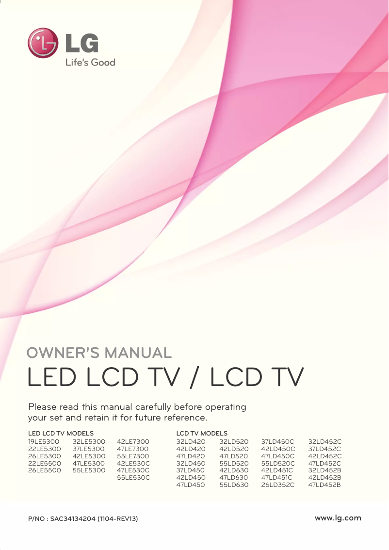 Page 1 de la notice Manuel utilisateur LG EzSign TV 32LD452B
