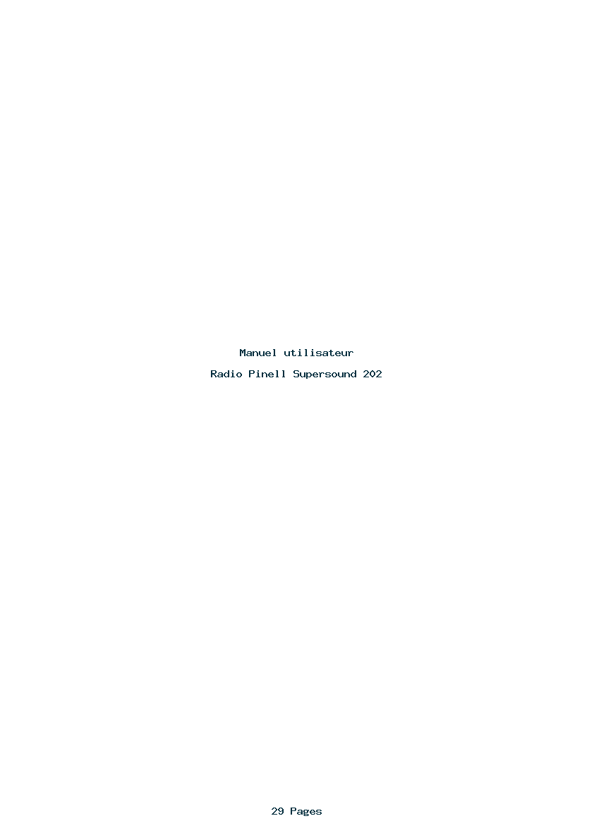 Page 1 de la notice Manuel utilisateur Pinell Supersound 202