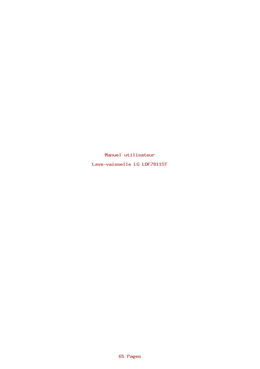 Page 1 de la notice Manuel utilisateur LG LDF7811ST