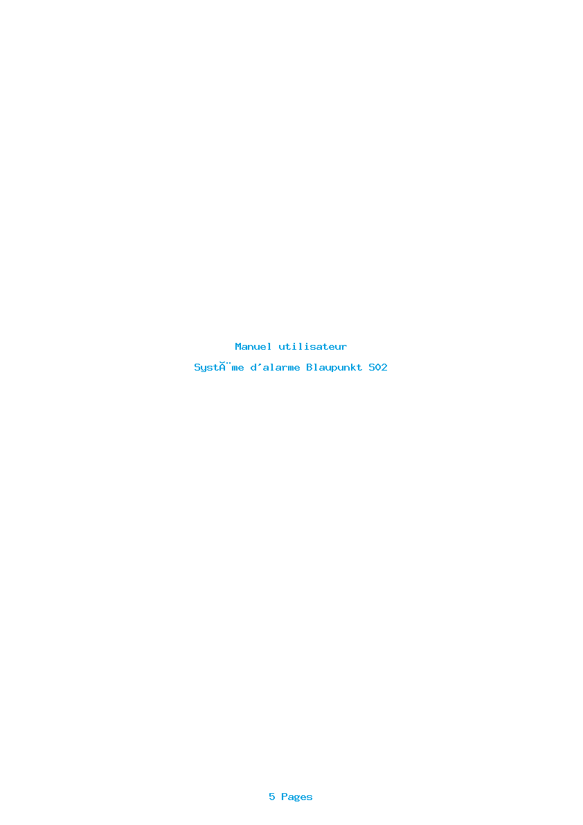 Page 1 de la notice Manuel utilisateur Blaupunkt S02