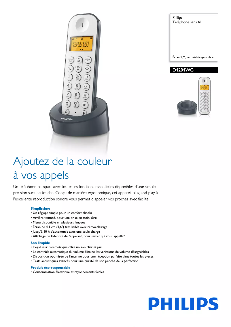 Imagen de la primera página del manual del dispositivo D1201WG