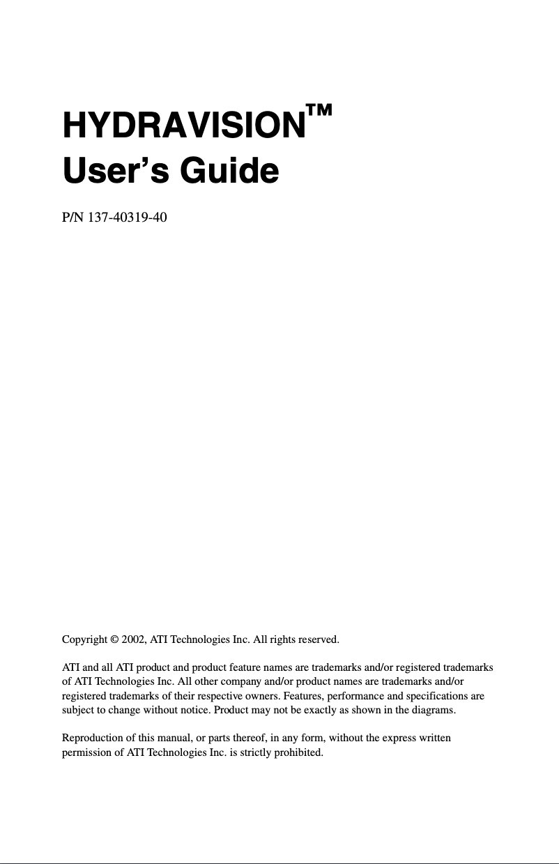 Page 1 of the manual User Manual AMD FireMV 2260