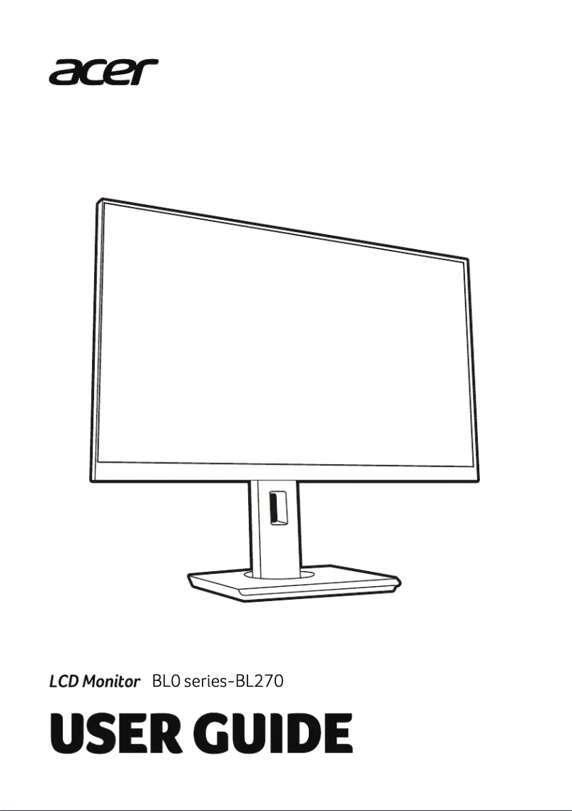 Page 1 de la notice Manuel utilisateur Acer BL270