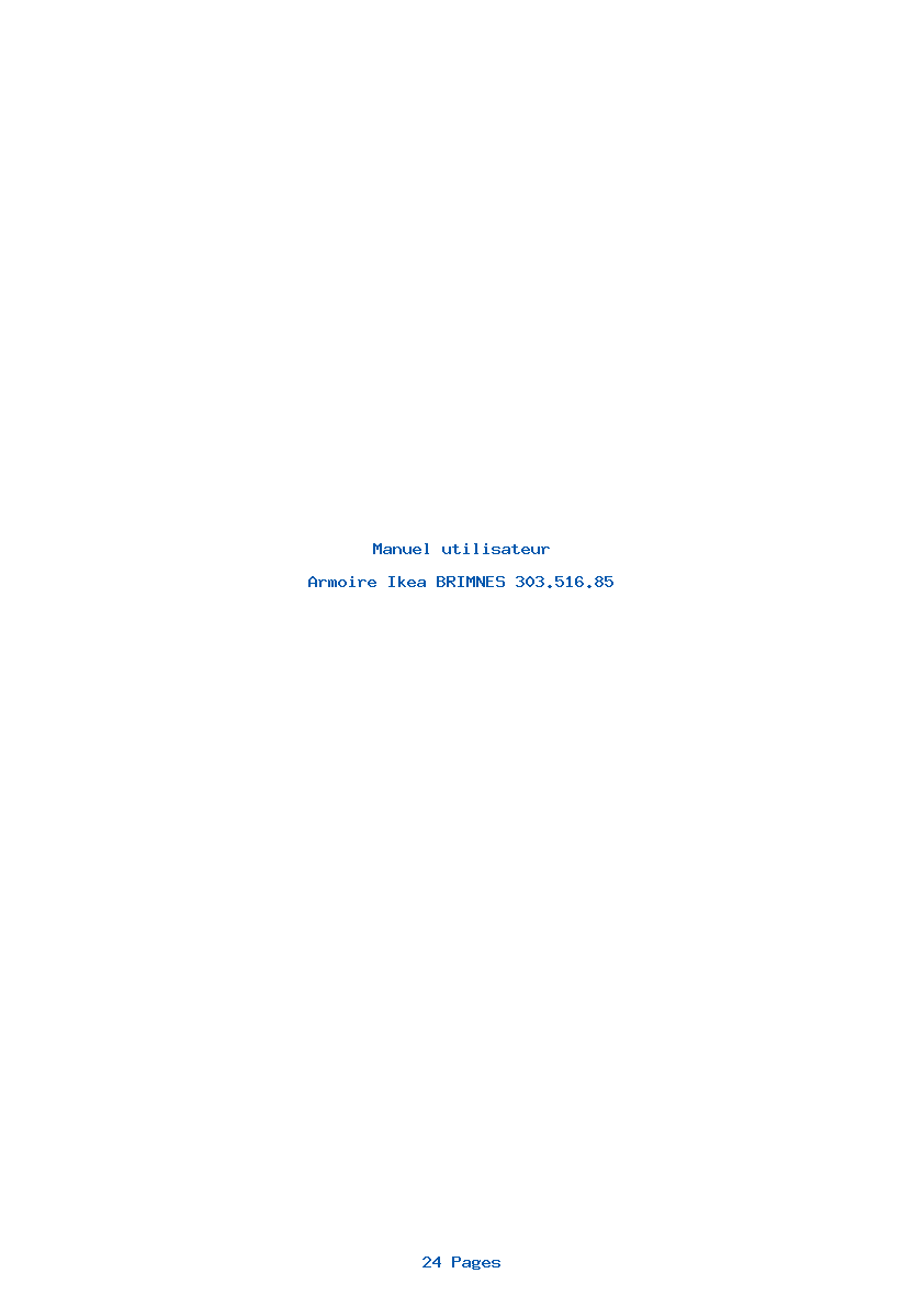 Page 1 de la notice Manuel utilisateur Ikea BRIMNES 303.516.85