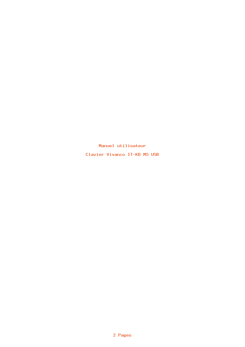 Page 1 de la notice Manuel utilisateur Vivanco IT-KB MS USB