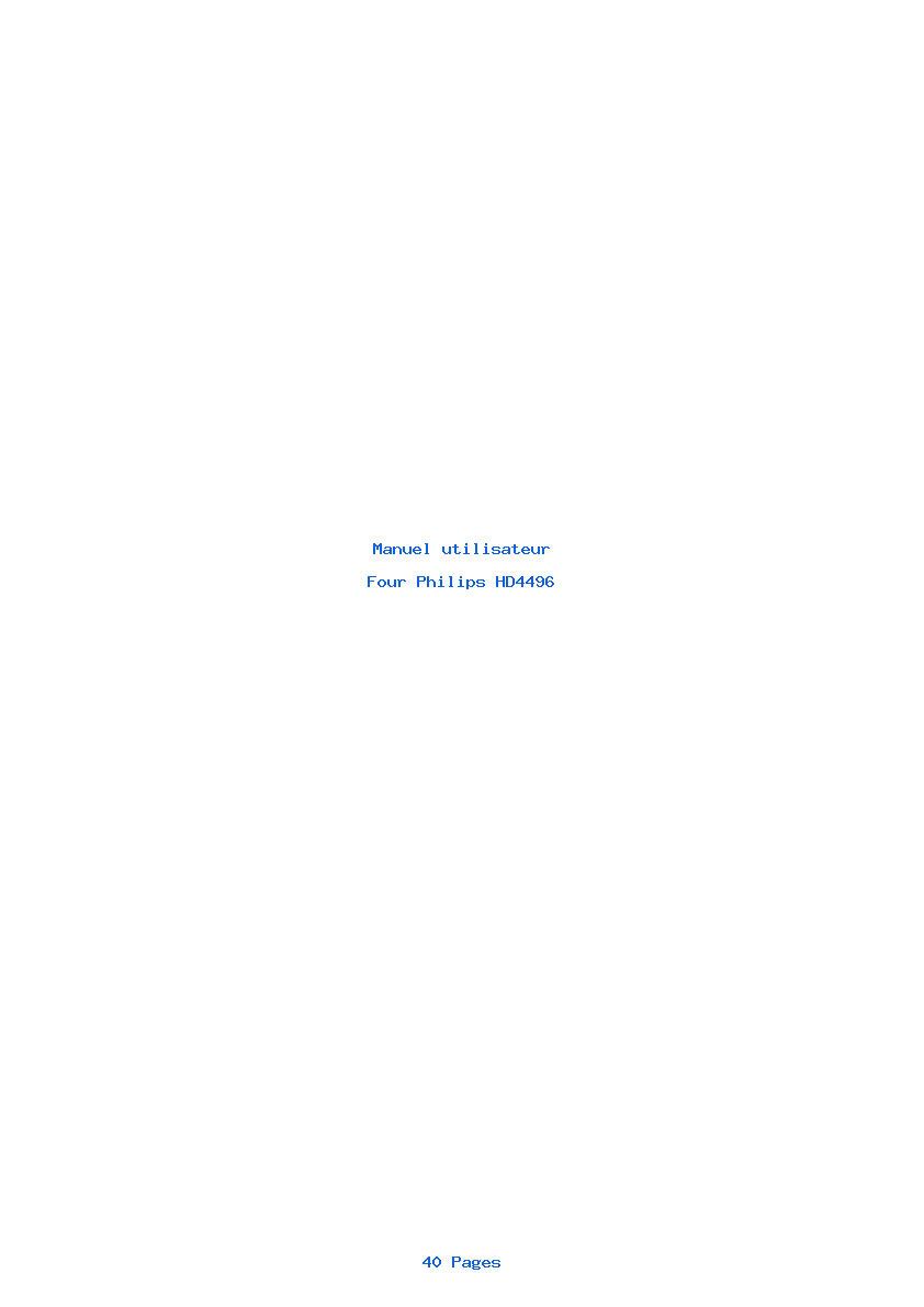 Page 1 de la notice Manuel utilisateur Philips HD4496